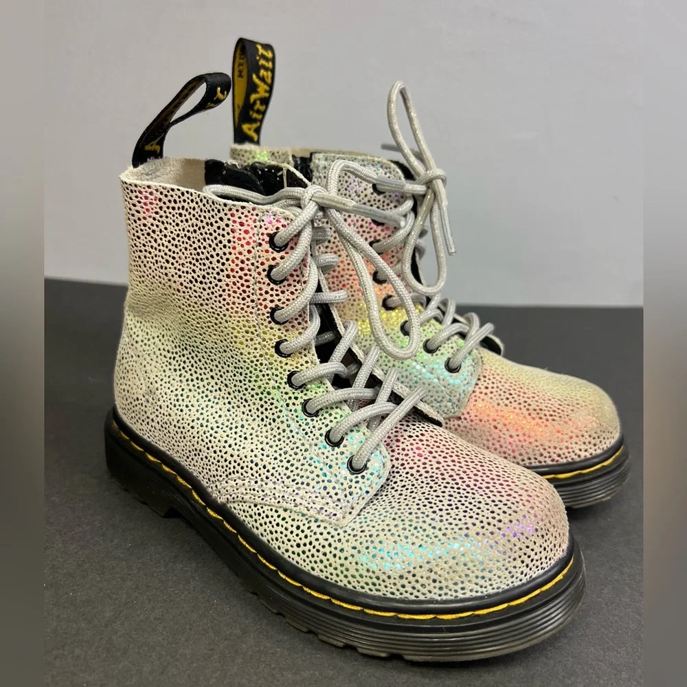 Dr‎ Martens-youth, boots-Iridescent-Size:9, Pre-Owned